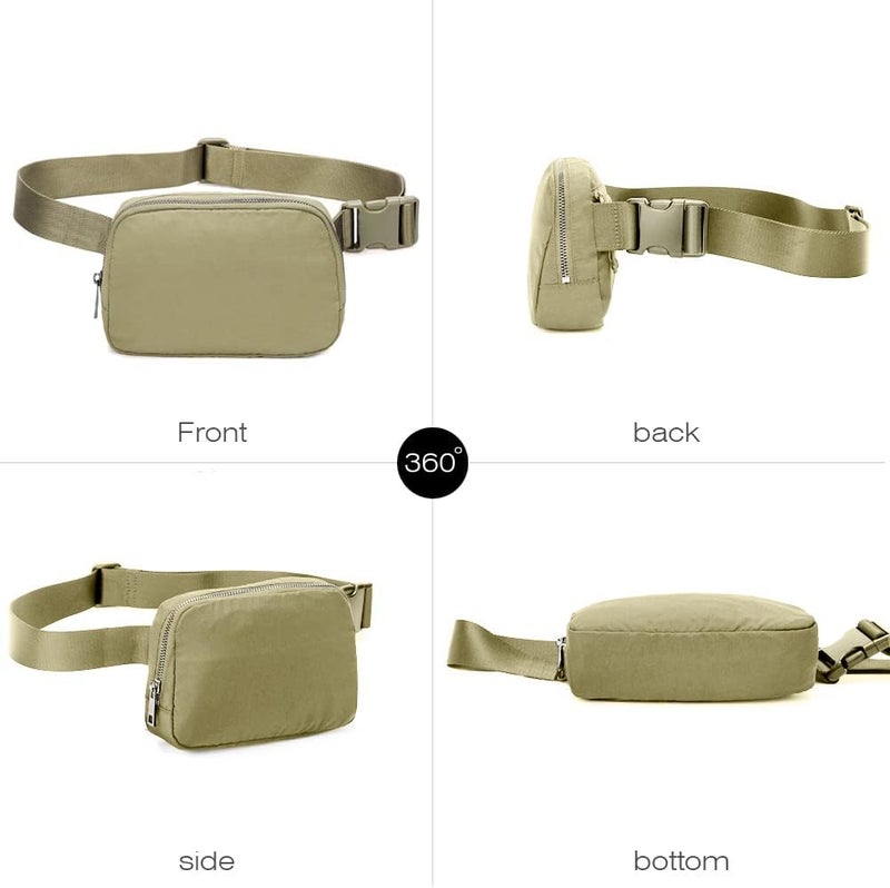 MEISEE Fanny Belt Bag Waist Pack Crossbody Bags Bum Bag for Running Hiking Travel Workout Adjustable Strap for Women-Khaki green - Image 3